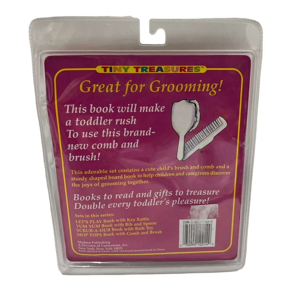 Vintage Baby Grooming Gift Set Tiny Treasures Baby's Book and Brush Comb New